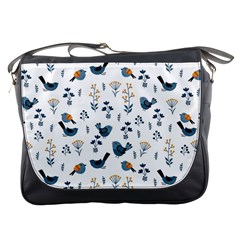 Spring Flowers And Birds Pattern Messenger Bags