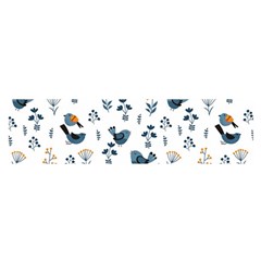 Spring Flowers And Birds Pattern Satin Scarf (oblong)