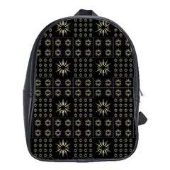 Dark Ethnic Stars Motif Pattern School Bag (xl) by dflcprints