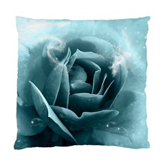 Beautiful Blue Roses With Water Drops Standard Cushion Case (one Side) by FantasyWorld7