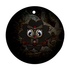 Wonderful Cute  Steampunk Owl Ornament (round) by FantasyWorld7