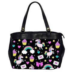 Cute Unicorn Pattern Office Handbags (2 Sides)  by Valentinaart