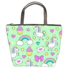 Cute Unicorn Pattern Bucket Bags by Valentinaart