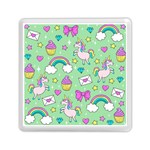 Cute Unicorn Pattern Memory Card Reader (Square)  Front