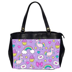 Cute Unicorn Pattern Office Handbags (2 Sides)  by Valentinaart