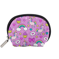 Cute Unicorn Pattern Accessory Pouches (small)  by Valentinaart