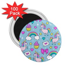 Cute Unicorn Pattern 2 25  Magnets (100 Pack)  by Valentinaart