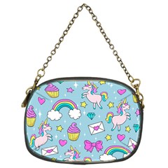 Cute Unicorn Pattern Chain Purses (two Sides)  by Valentinaart