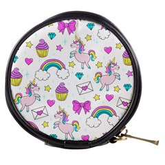 Cute Unicorn Pattern Mini Makeup Bags by Valentinaart