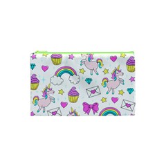 Cute Unicorn Pattern Cosmetic Bag (xs) by Valentinaart