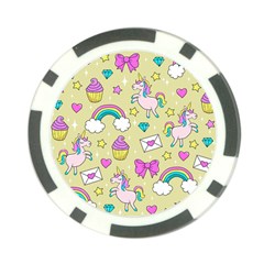 Cute Unicorn Pattern Poker Chip Card Guard