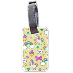 Cute Unicorn Pattern Luggage Tags (two Sides) by Valentinaart