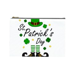 St Patricks Leprechaun Cosmetic Bag (large)  by Valentinaart