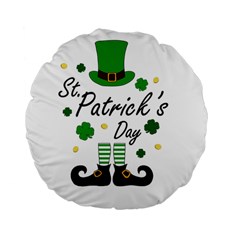 St Patricks Leprechaun Standard 15  Premium Flano Round Cushions by Valentinaart