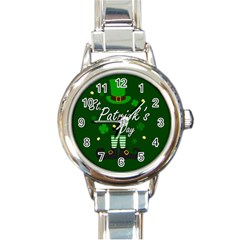 St Patricks Leprechaun Round Italian Charm Watch by Valentinaart