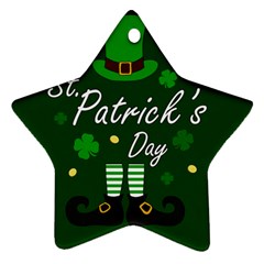 St Patricks Leprechaun Ornament (star) by Valentinaart