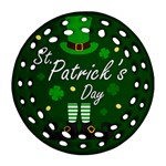 St Patricks Leprechaun Round Filigree Ornament (Two Sides) Back