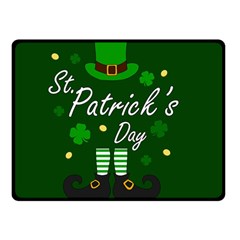 St Patricks Leprechaun Double Sided Fleece Blanket (small)  by Valentinaart