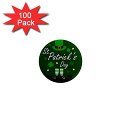 St Patricks Leprechaun 1  Mini Magnets (100 Pack)  by Valentinaart