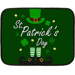 St Patricks Leprechaun Double Sided Fleece Blanket (mini)  by Valentinaart