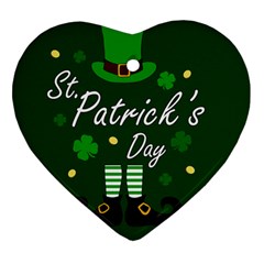 St Patricks Leprechaun Heart Ornament (two Sides) by Valentinaart