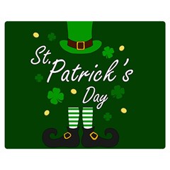 St Patricks Leprechaun Double Sided Flano Blanket (medium)  by Valentinaart