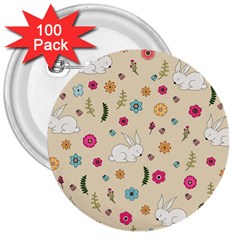 Easter Bunny  3  Buttons (100 Pack)  by Valentinaart