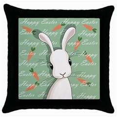 Easter Bunny  Throw Pillow Case (black) by Valentinaart