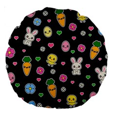 Easter Kawaii Pattern Large 18  Premium Round Cushions by Valentinaart