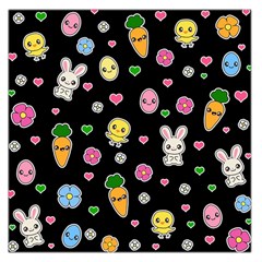 Easter Kawaii Pattern Large Satin Scarf (square) by Valentinaart