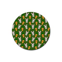 Easter Kawaii Pattern Rubber Round Coaster (4 Pack)  by Valentinaart