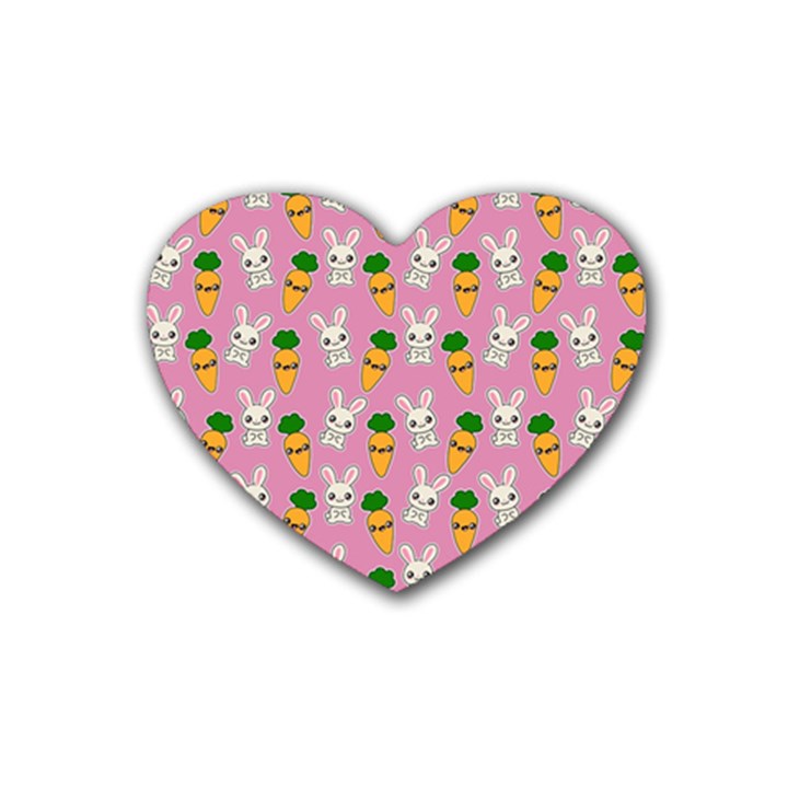 Easter Kawaii Pattern Heart Coaster (4 pack) 