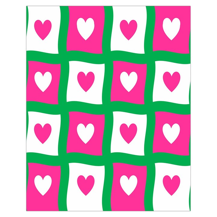Pink Hearts Valentine Love Checks Drawstring Bag (Small)