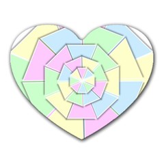 Color Wheel 3d Pastels Pale Pink Heart Mousepads by Nexatart