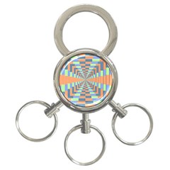 Fabric 3d Color Blocking Depth 3-ring Key Chains