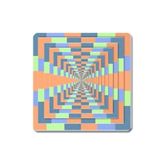 Fabric 3d Color Blocking Depth Square Magnet by Nexatart