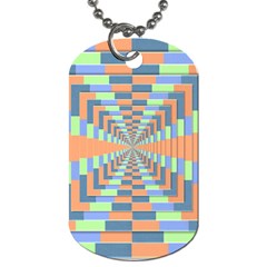 Fabric 3d Color Blocking Depth Dog Tag (one Side) by Nexatart