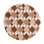 Fabric Texture Geometric Round Ornament (Two Sides) Front