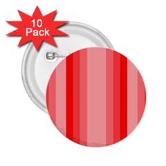 Red Monochrome Vertical Stripes 2 25  Buttons (10 Pack)  by Nexatart