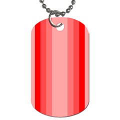 Red Monochrome Vertical Stripes Dog Tag (one Side) by Nexatart