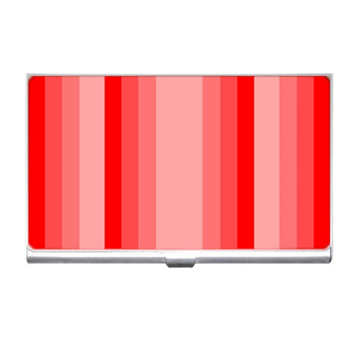 Red Monochrome Vertical Stripes Business Card Holders