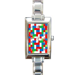 Geometric Maze Chaos Dynamic Rectangle Italian Charm Watch