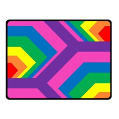 Geometric Rainbow Spectrum Colors Double Sided Fleece Blanket (small) 