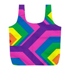 Geometric Rainbow Spectrum Colors Full Print Recycle Bags (l)  by Nexatart