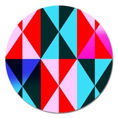 Geometric Pattern Design Angles Magnet 5  (round)