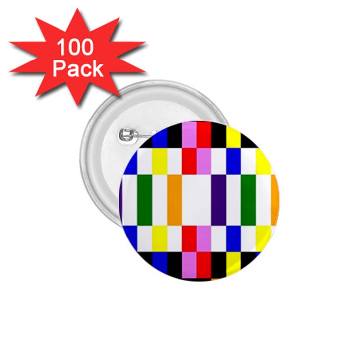 Rainbow Color Blocks Red Orange 1.75  Buttons (100 pack) 