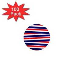 Red White Blue Patriotic Ribbons 1  Mini Magnets (100 Pack)  by Nexatart