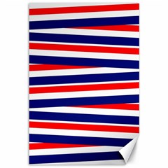 Red White Blue Patriotic Ribbons Canvas 12  X 18   by Nexatart