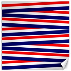 Red White Blue Patriotic Ribbons Canvas 16  X 16   by Nexatart