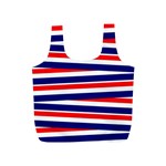 Red White Blue Patriotic Ribbons Full Print Recycle Bags (S)  Back